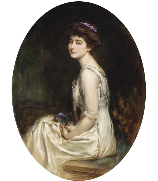 Caspar_Ritter_-_Elégante_au_bouquet_de_fleurs,_1910